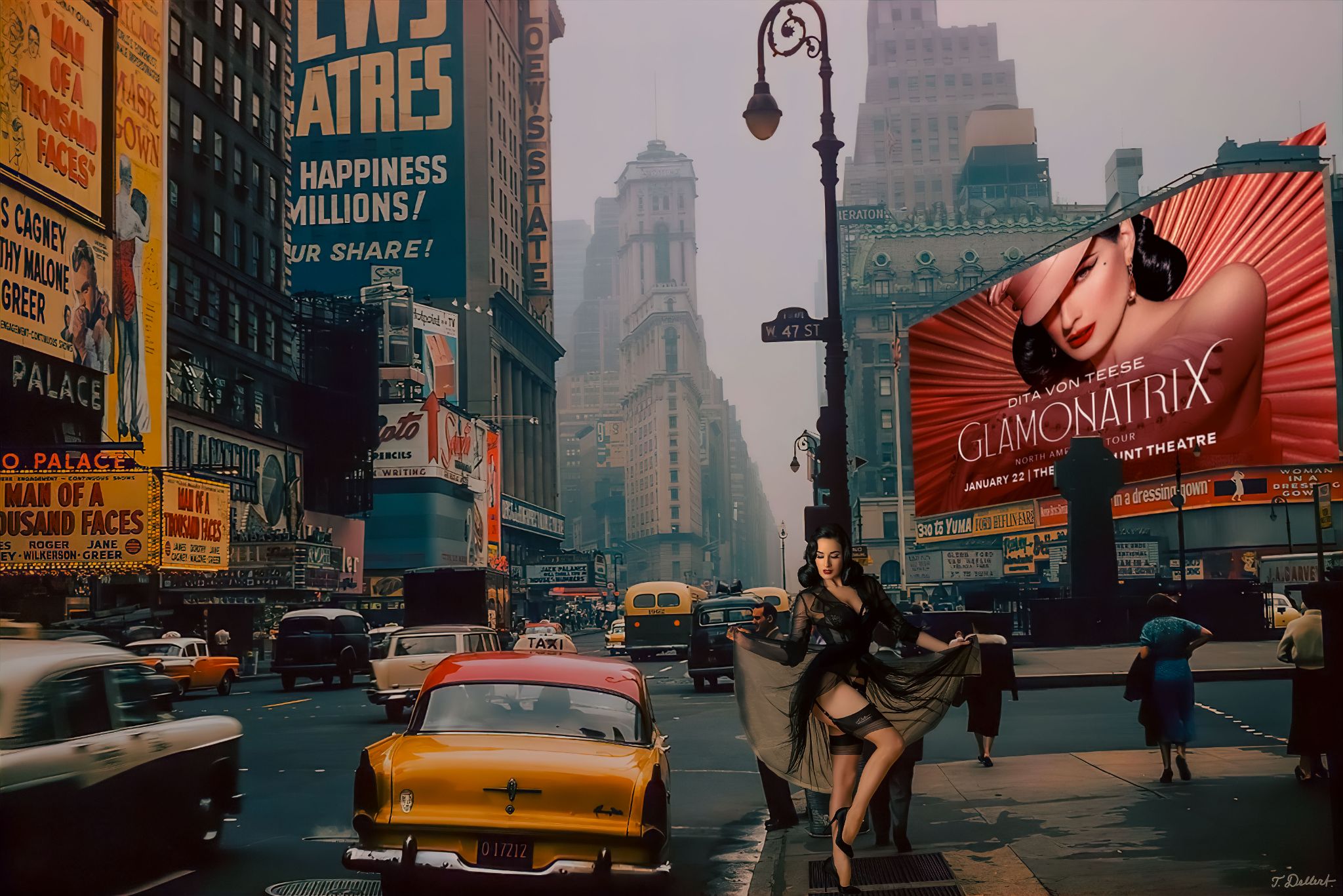 Dita in the Corner of 47th street and Time Square 